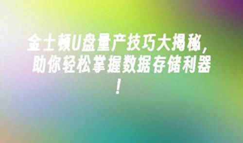 金士顿u盘量产工具(带资源的u盘哪里买)插图