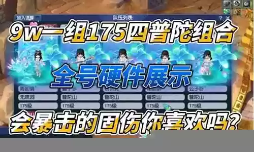 梦幻五开四普陀阵容搭配