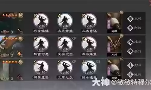 率土之滨s2阵容搭配