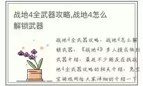 战地4多人武器解锁补丁插图