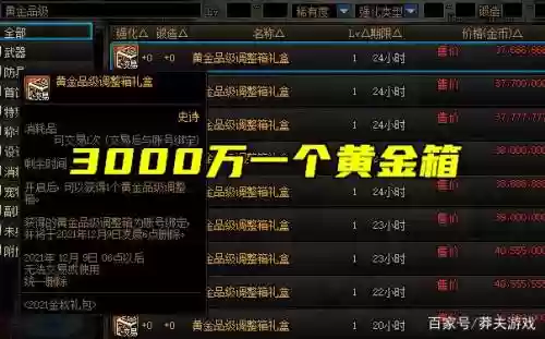 黄金装备调整箱是什么活动出的