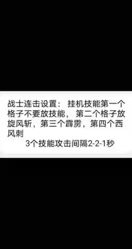 战士连击技能时间设置插图