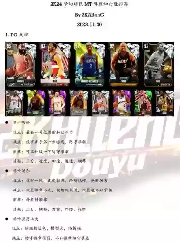 nba梦幻阵容搭配