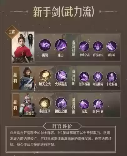 重返帝国零元党阵容搭配