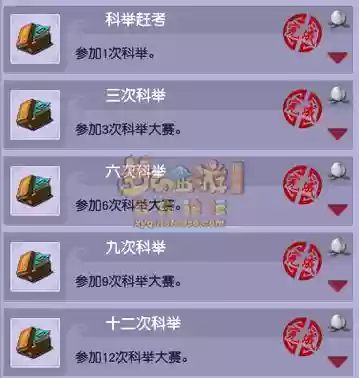 梦幻西游科举几奖励