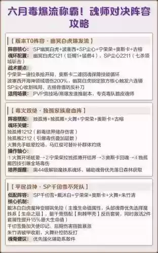 魂师对决中毒流阵容搭配，魂师对决毒爆流攻略插图